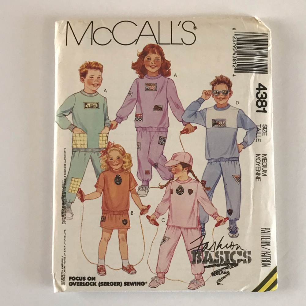 🧵3for12🧵 VTG McCall’s Pattern 4381 Child’s Top Skirt Pants